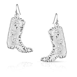 Montana Silversmiths Women's Chiseled Boot Clear/Silver Earrings Water Resistant