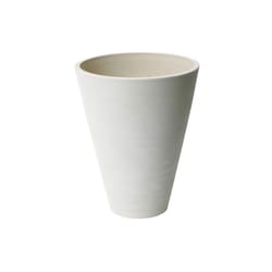 Algreen Products 14 in. H X 11 in. D Plastic Taper Ribbed Planter Whitesand
