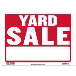 Bazic Products English White Informational Sign 12 in. H X 16 in. W