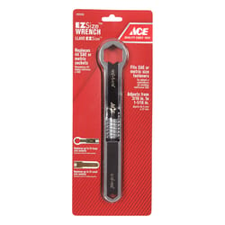 Ace EZSize 3/16 in. Metric and SAE Adjustable Wrench 10 in. L 1 pc