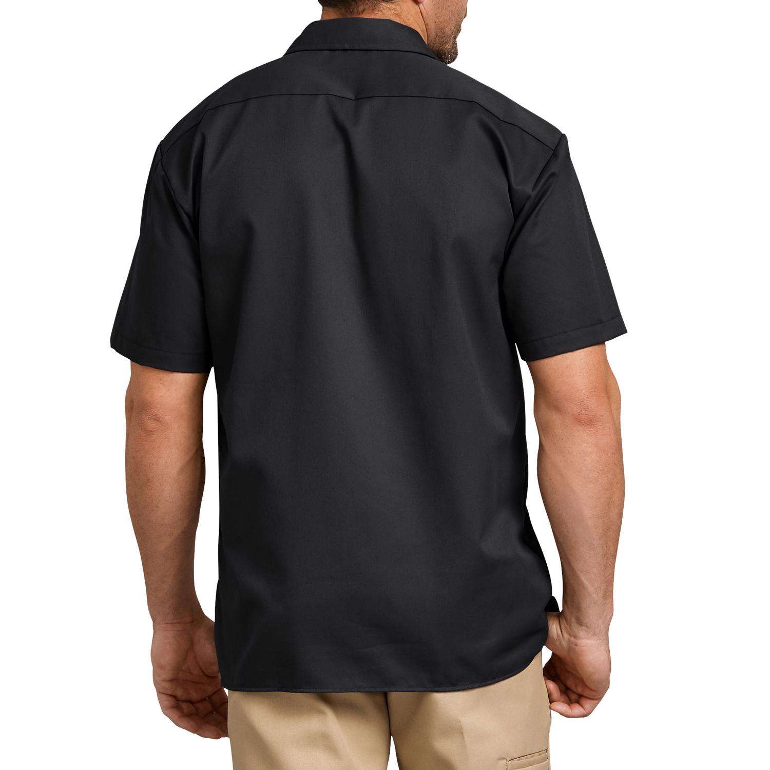 Dickies M Short Sleeve Men's Collared Black Work Shirt - Ace Hardware