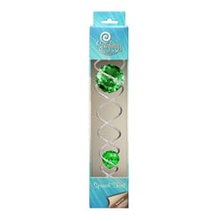 Spinfinity Designs Multi-color Stainless Steel 13.62 in. Silver/Green Twister Outdoor Spinner