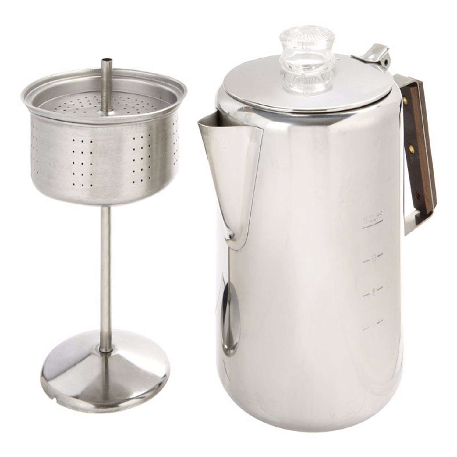 Moss & Stone Electric Coffee Percolator , Camping Coffee Pot Silver Body  with Stainless Steel Lids , Percolator Electric Pot - 10 Cups