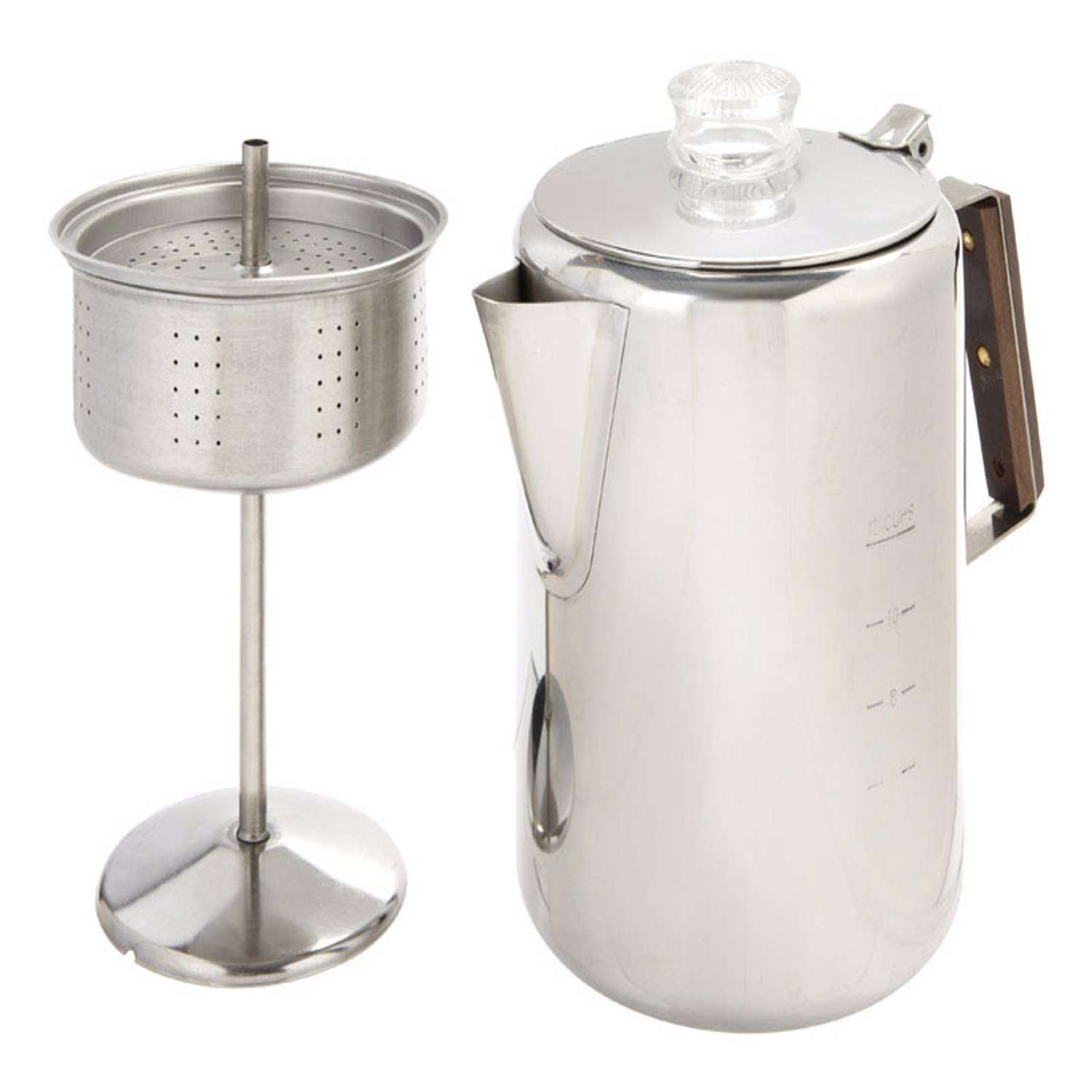 Moss & Stone Electric Coffee Percolator , Camping Coffee Pot Silver Body with Stainless Steel Lids Coffee Maker, Percolator Electric Pot - 10 Cups