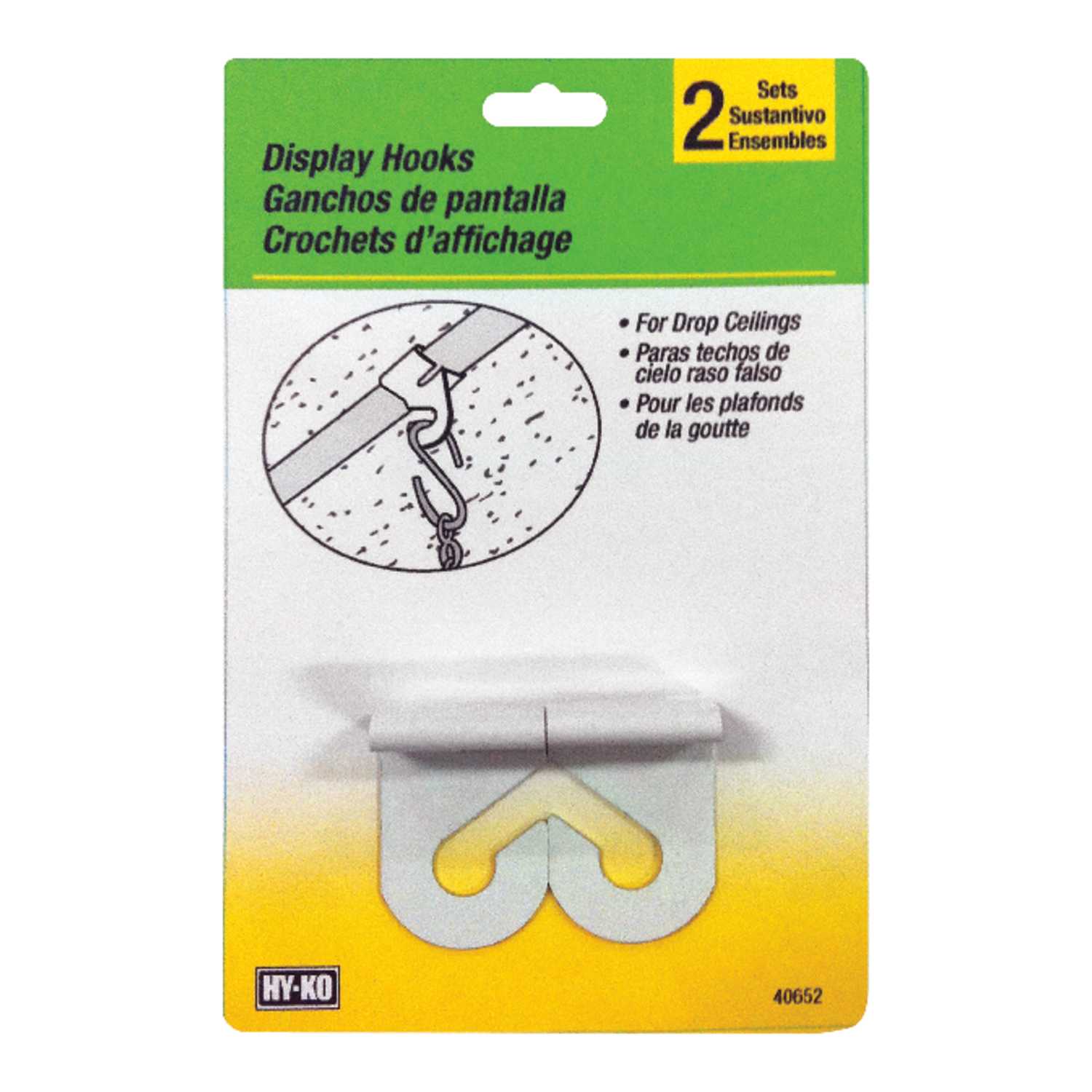 Hy Ko 1 5 In L White Aluminum Small Display Ceiling Hook 1 Lb 2