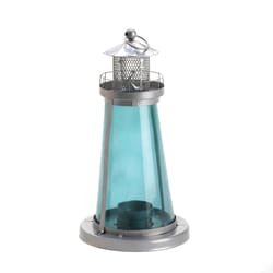 Gallery of Light Lighthouse 9.5 in. Glass/Metal Silver Lantern