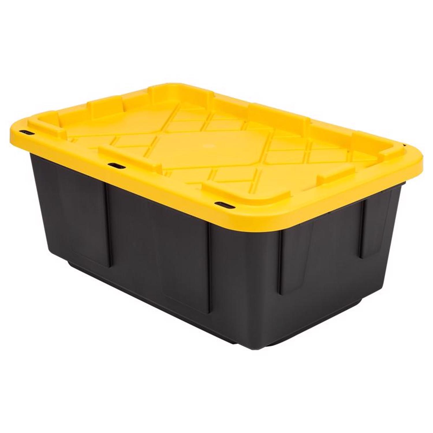 Greenmade 40 gal Black/Yellow Snap Lock Storage Box