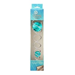 Spinfinity Designs Multi-color Stainless Steel 13.62 in. Silver/Aqua Twister Outdoor Spinner