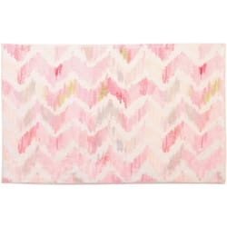 Cozy Living 21 in. W X 33 in. L Pink Petals & Blossom Polyester Accent Rug