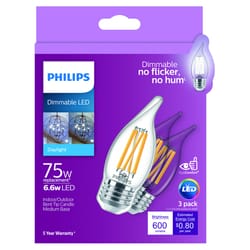 Philips BA11 E26 (Medium) LED Bulb Daylight 75 W 3 pk