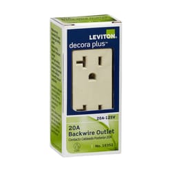 Leviton Decora Plus 20 amps 125 V Duplex Ivory Outlet 5-20R 1 pk