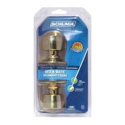 Schlage Bell Bright Brass Privacy Lockset 1-3/4 in.