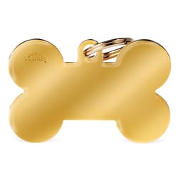 MyFamily Basic Gold Bone Aluminum Dog Pet Tags X-Large