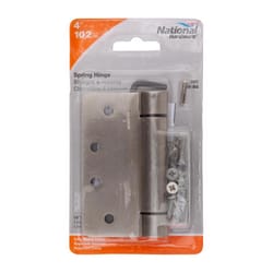 National Hardware 4 in. L Satin Nickel Spring Hinge 1 pk