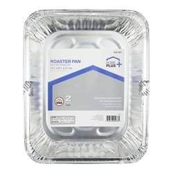 Home Plus Durable Foil 9-1/4 in. W X 11-3/4 in. L Roaster Pan Silver 2 pk