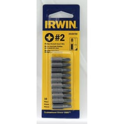 Irwin Phillips #2 X 1 in. L Insert Bit S2 Tool Steel 10 pc