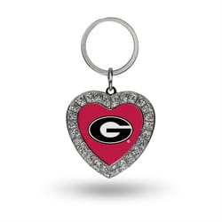 Rico College Georgia Bulldogs Rhinestone Heart Keychain Metal 1 pc