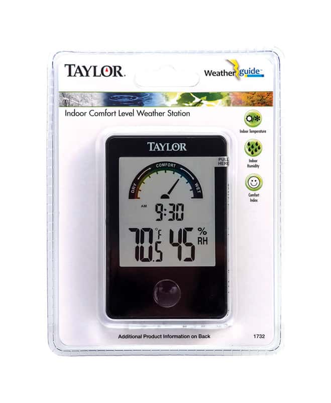 Taylor Comfort Level Hygrometer Digital Thermometer Plastic Black Ace