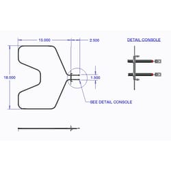 Range Kleen Stainless Steel Oven Replacement Element 18 in. W X 17.5 in. L