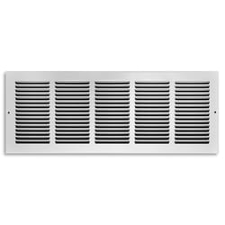 Tru Aire 8 in. H X 24 in. W 1-Way Powder Coat White Steel Return Air Grille