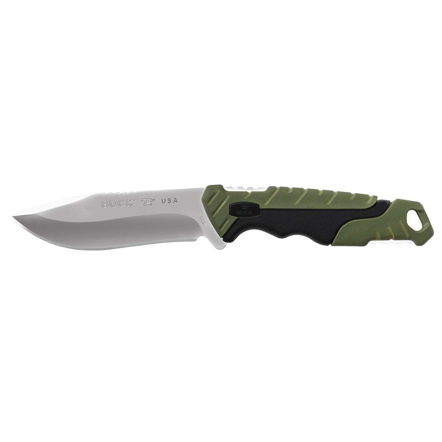 Buck Knives Pursuit Black/Green 420 HC Steel 8 in. Drop Point Fixed