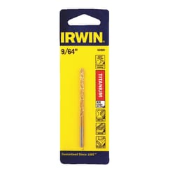 Irwin 9/64 in. X 2-7/8 in. L High Speed Steel Drill Bit Straight Shank 1 pc