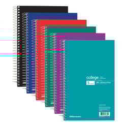 Office Depot 6 in. W X 9.5 in. L College Ruled Wire Bound Assorted Notebook