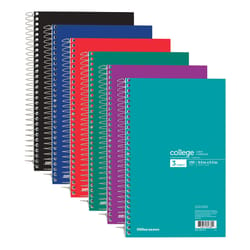 Office Depot 6 in. W X 9.5 in. L College Ruled Wire Bound Assorted Notebook