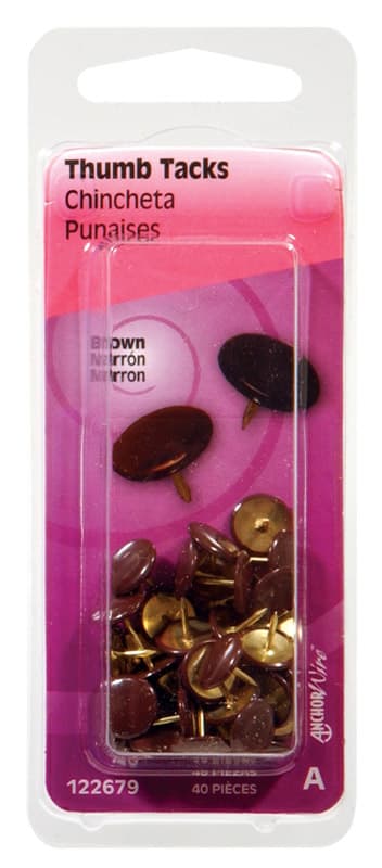 Hillman Brown Push Pins 40 pk Hillman Brown Push Pins 40 pk