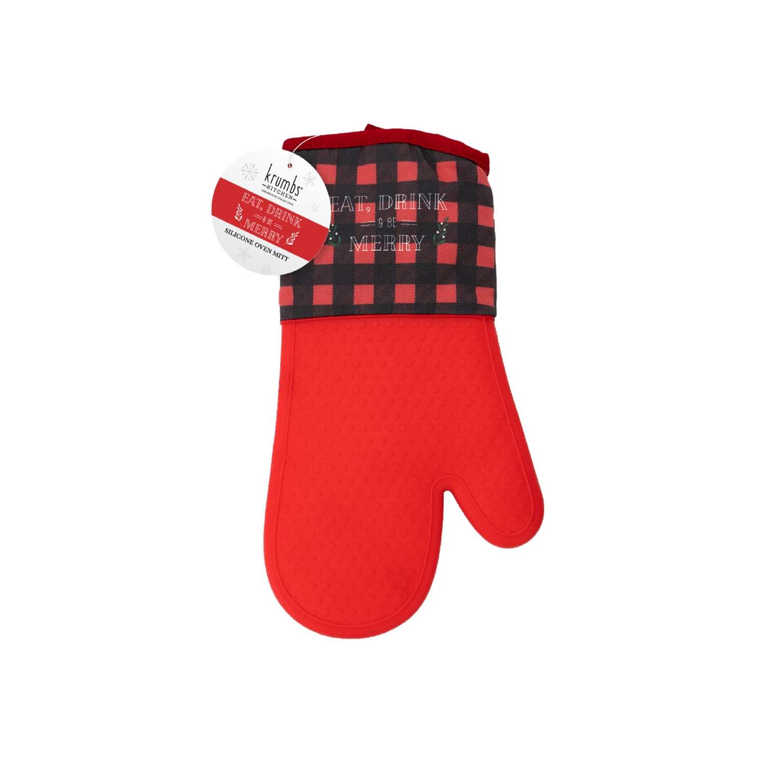 Krumbs Kitchen Farmhouse Collection Heat-Resistant Silicone Oven Mitts  Padded Wrist Guard