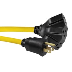 Ace Indoor or Outdoor 2 ft. L Yellow Triple Outlet Cord 12/3 SJTW