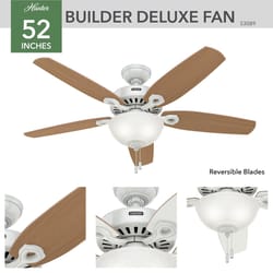 Hunter Builder Deluxe 52 in. Snow White White LED Indoor Ceiling Fan