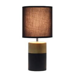 Simple Designs 13.5 in. Black/Gold Table Lamp