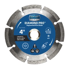 Century Drill & Tool 4 in. D X 7/8 in. Diamond Segmented Rim Diamond Saw Blade 1 pk