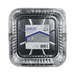 Home Plus Durable Foil 7-7/8 in. W X 7-7/8 in. L Cake Pan Silver 3 pk