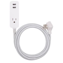 Cordinate Indoor 10 ft. L Gray/White Smart-Enabled Extension Cord 10/3