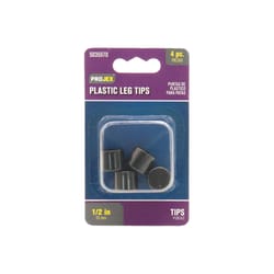 Projex Plastic Leg Tip Black Round 1/2 in. W 4 pk