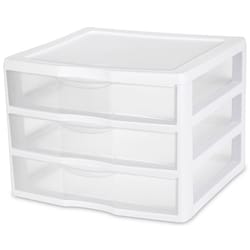 Sterilite 4.2 cu ft White Drawer Organizer 10.625 in. H X 14.5 in. W X 14.625 in. D Stackable