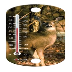 Taylor Deer Tube Thermometer Plastic Multicolored 8 in.