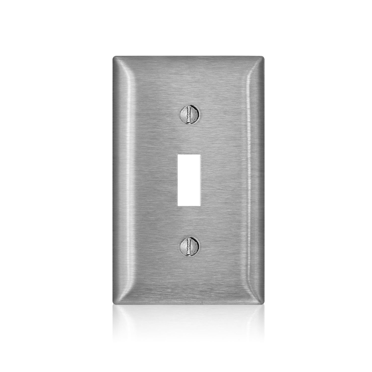 Leviton C-Series Satin Silver 1 gang Stainless Steel Toggle Wall Plate 1 pk - 00SL1-000 - Electrical Switches  sku 00SL1-000