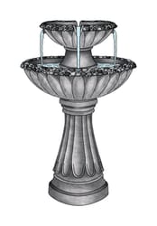 Alpine Polyresin Gray 24 in. H Pedestal Fountain