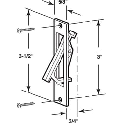 Prime-Line 3.5 in. L Brass-Plated Gold Metal Pocket Door Flush Pull