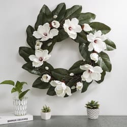 Glitzhome 24 in. H X 24 in. L Multicolored Polyester Wreath