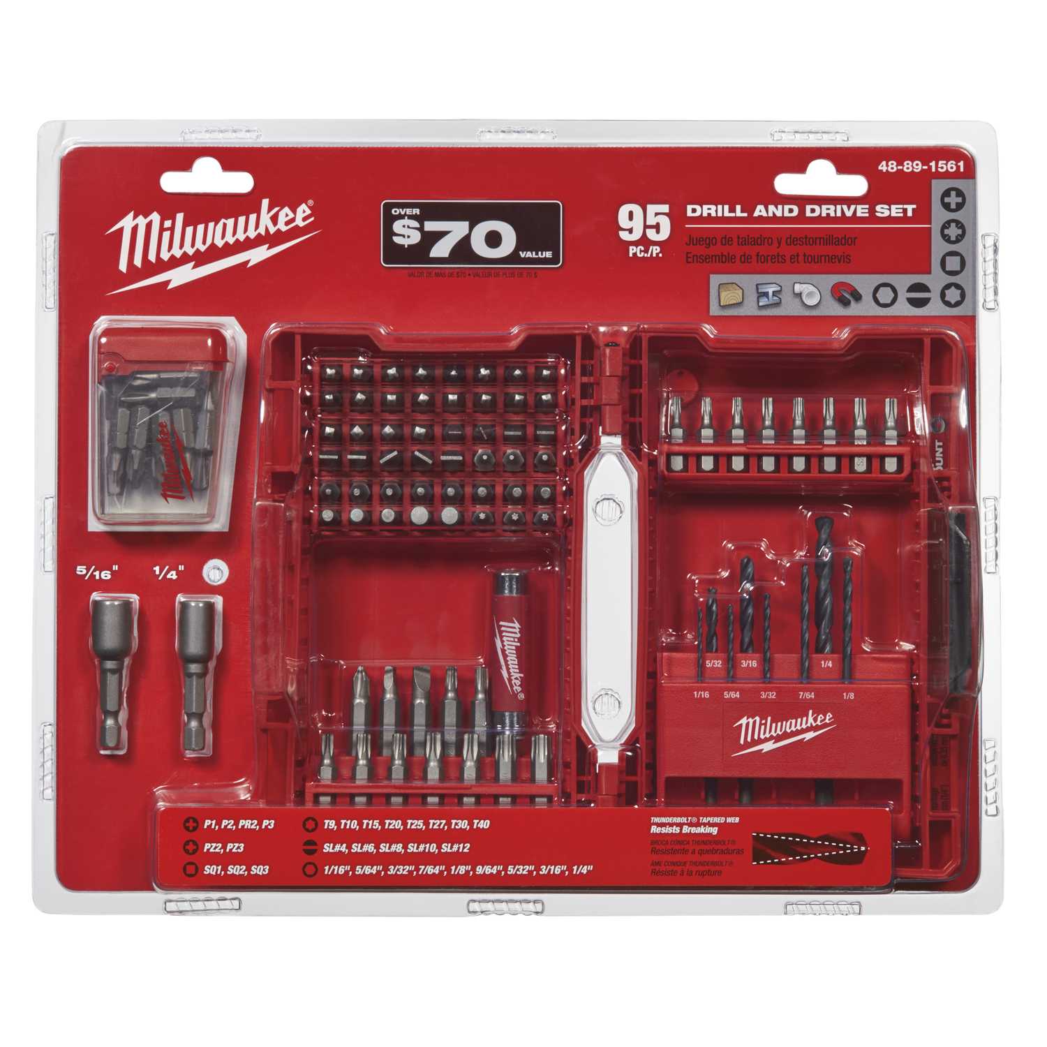 Milwaukee SHOCKWAVE Assorted 1 in. L Drill and Driver Bit ...