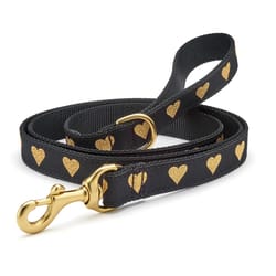 Up Country Black Heart of Gold Nylon Dog Leash