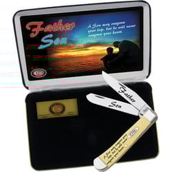 Case Yellow Stainless Steel 5 in. Trapper Knife Gift Set