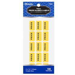 Bazic Products 3/4 in. H X 15/16 in. W Rectangle Yellow Price Label 180 pk
