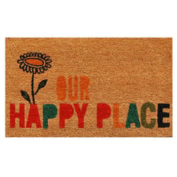 Home & More 1.42 W X 2.42 L Multi-color Our Happy Place Coir Door Mat