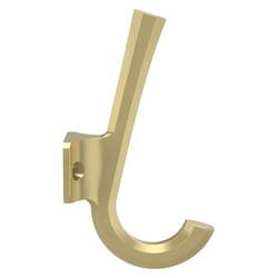 National Hardware Powell Medium Brushed Gold Aluminum 4-15/16 in. L Angled Hook 60 lb 1 pk