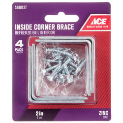 Ace 2 in. H X 2 in. W X 5/8 in. D Zinc Inside L Corner Brace